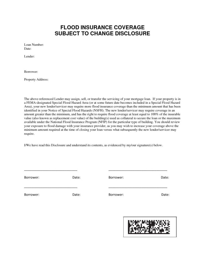 Flood Insurance Disclosure Form