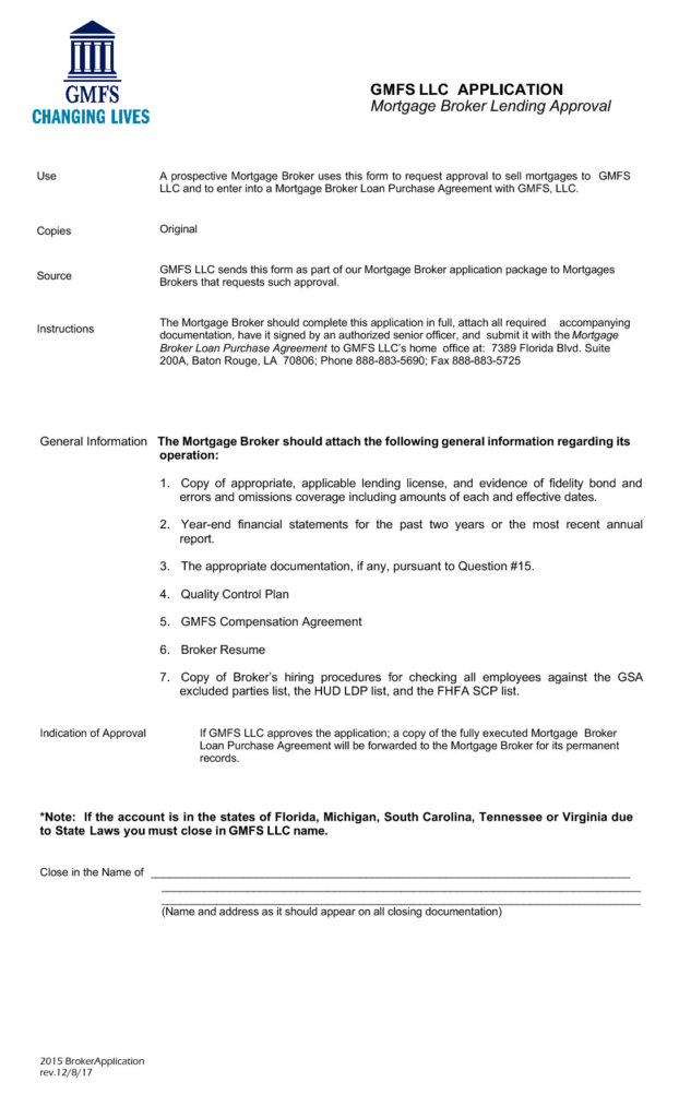 GMFS Wholesale Application