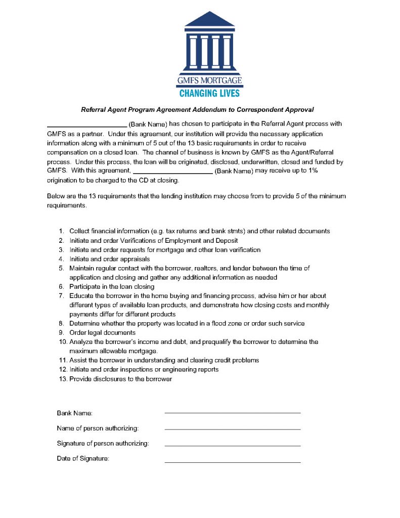 Agent Referral Contract Addendum