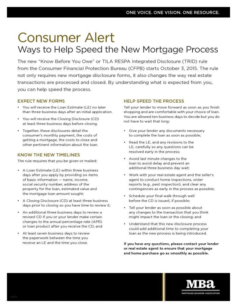 Consumer Alert: Know Before You Owe