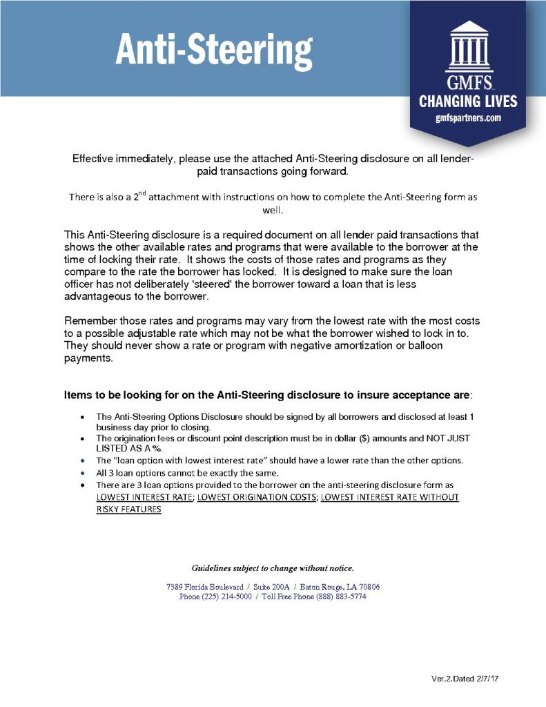 Anti Steering Form