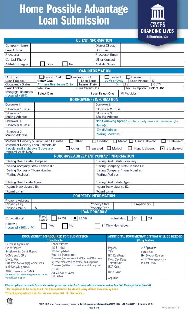 Home Possible Advantage Submission Form