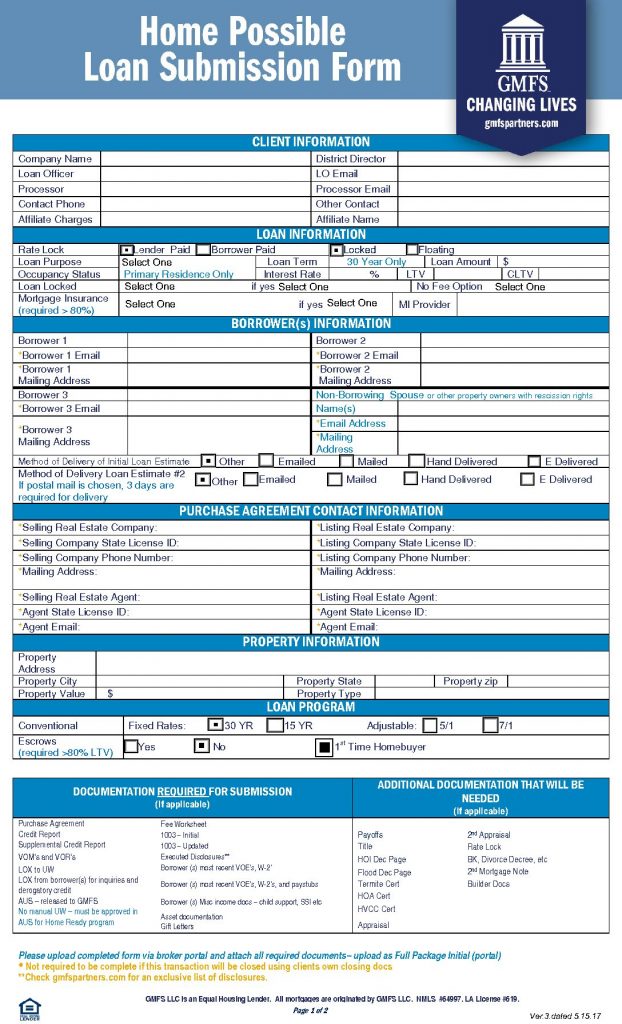 Home Possible Loan Submission Form