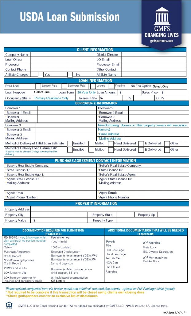 USDA Loan Submission Form