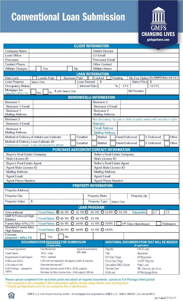 Conventional Loan Submission Form