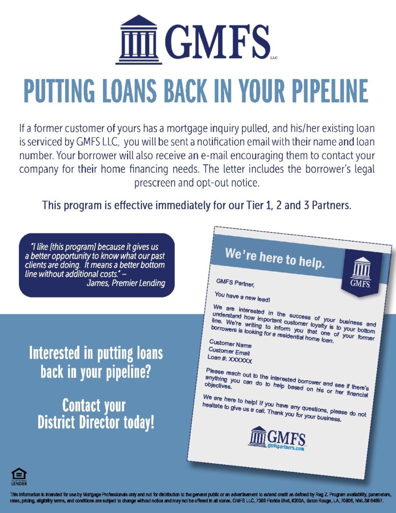 GMFS Putting Loans Back in Your Pipeline