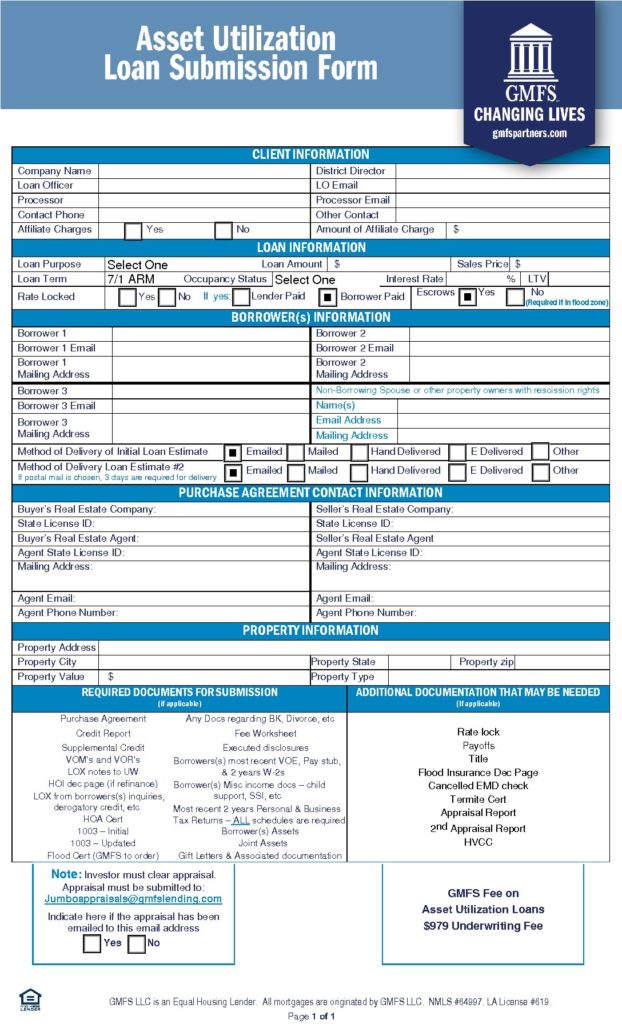 Asset Utilization Loan Submission Form