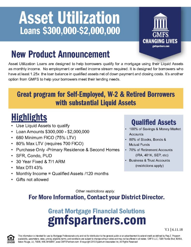 GMFS Expanded Access - Asset Utilization Flyer