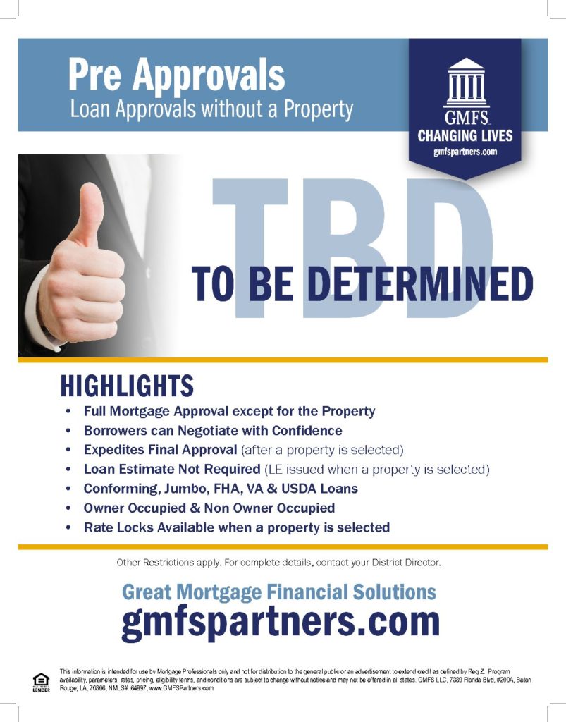 TBD Property Approval - GMFS